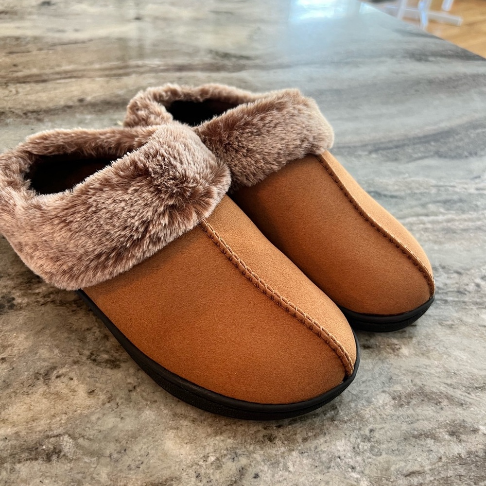 Cozy Tan Faux Fur Lined Women's Slippers